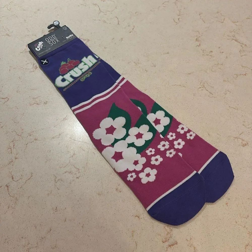 NWT ODD SOX GRAPE CRUSH socks SZ 8-12